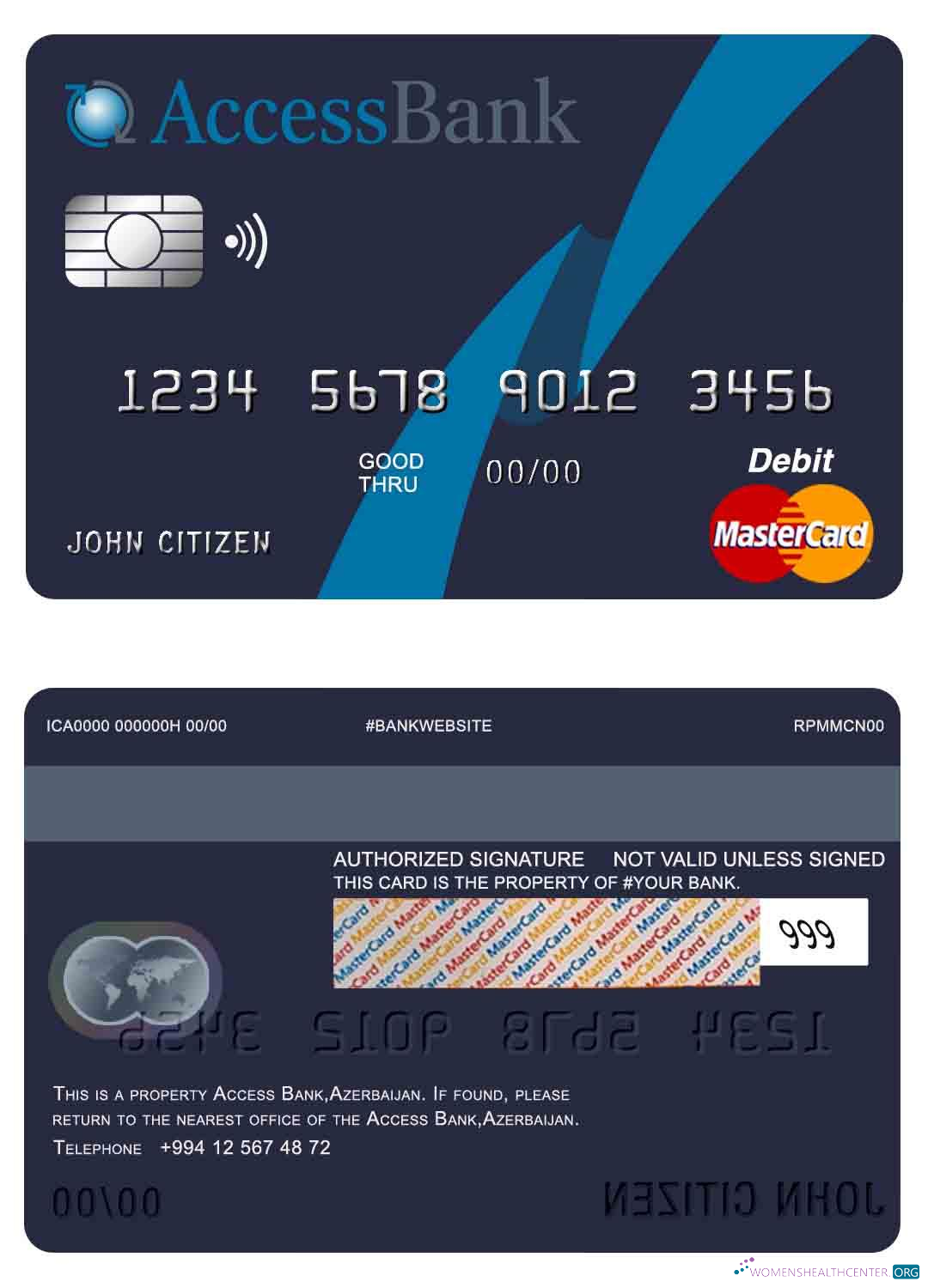 Download Azerbaijan Access bank mastercard Photoshop template